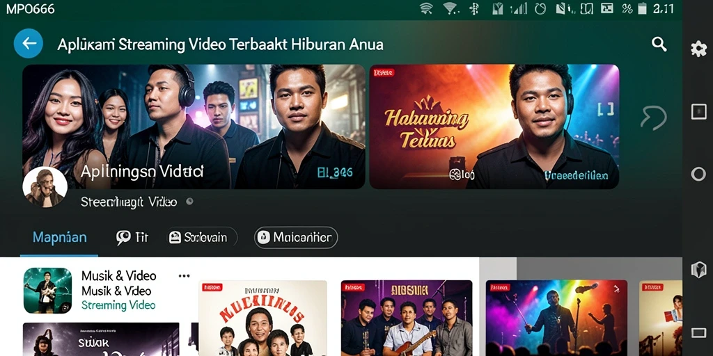 Antarmuka aplikasi MPO666 menampilkan pilihan Streaming Video yang menarik.