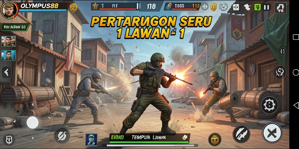 Antarmuka pertarungan 1 Lawan 1 di OLYMPUS88 yang menegangkan.