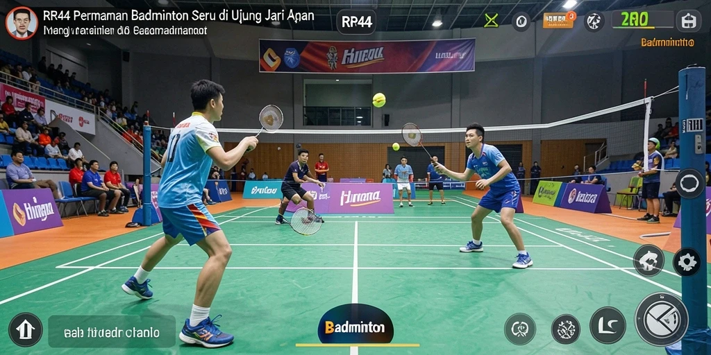 Antarmuka permainan badminton yang menarik di RR44.