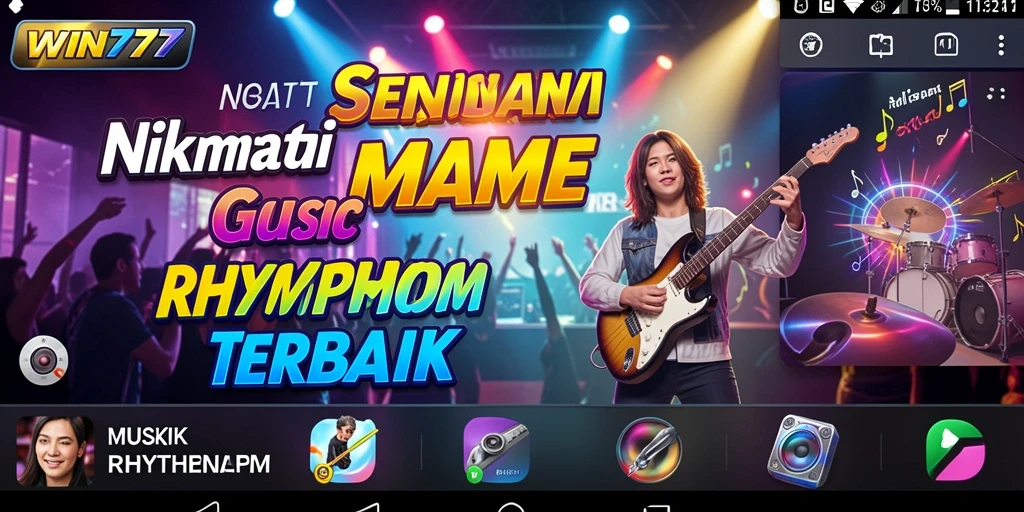 Tampilan antarmuka dinamis game Musik Rhythm WIN777.