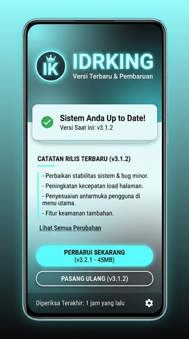Tampilan riwayat versi idrking